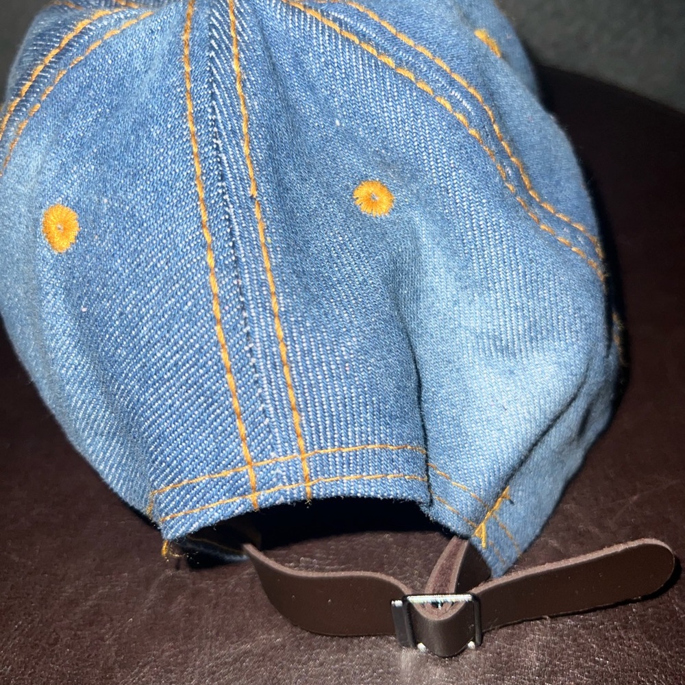 Harlem diamond distressed adjustable denim hat - Picture 5 of 15